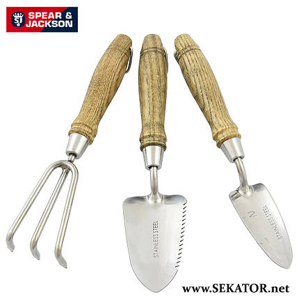 Набір садових інструментів з нержавіючої сталі Spear & Jackson POTTING3PS (Велика Британія), фото 3