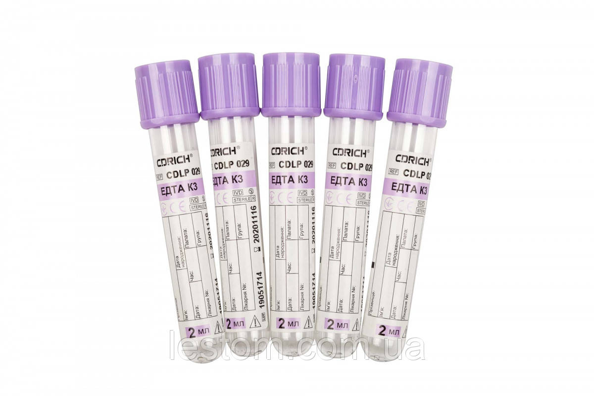 Пробірка 3 мл з ЕДТА К3, вакуумна Лавандова