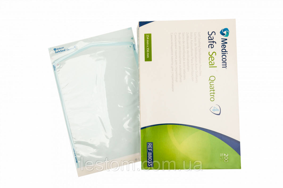 Стерилізаційні пакети самоклеючі 254 x 356 мм 200шт/уп