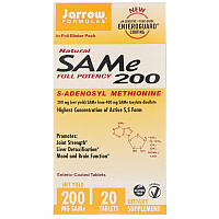 Jarrow Formula, SAM-e (S-Adenosyl-L-Methionine) 200, 200 мг, 20 кишковорозчинних таблеток