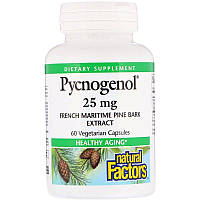 Natural Factors, Pycnogenol, 25 мг, 60 вегетаріанських капсул