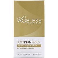 Ageless Foundation Laboratories, UltraDerm Gold, натуральна колагенова підтримка із запатентованим колагеном BioCell, 60 капсул