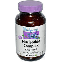 Bluebonnet Nutrition, комплекс нуклеотидів, РНК/ДНК, 60 капсул на рослинній основі