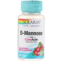 Solaray, D-манноза з CranActin, для здоров'я сечовивідних шляхів, 60 капсул