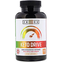 Zhou Nutrition, Keto Drive, екзогенні кетони BHB, 60 капсул