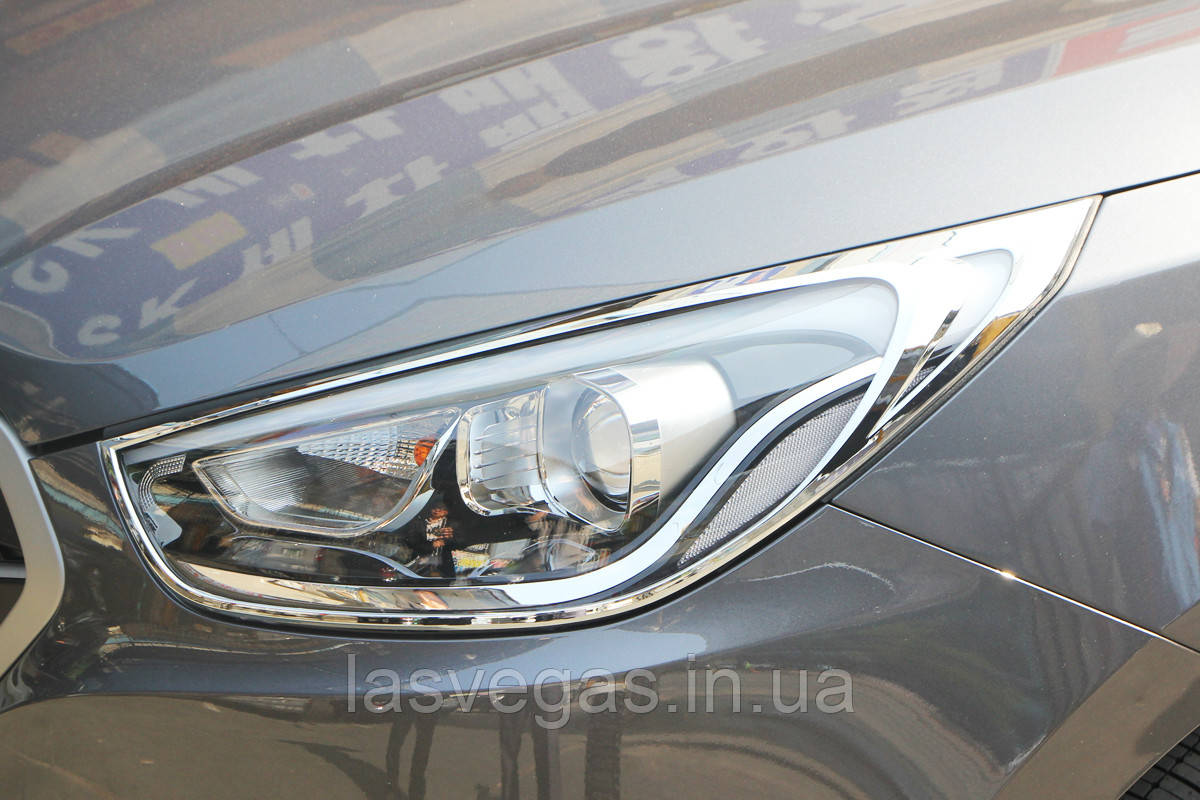Хром накладки на фари Hyundai IX-35 2009-2012 (Autoclover B635)