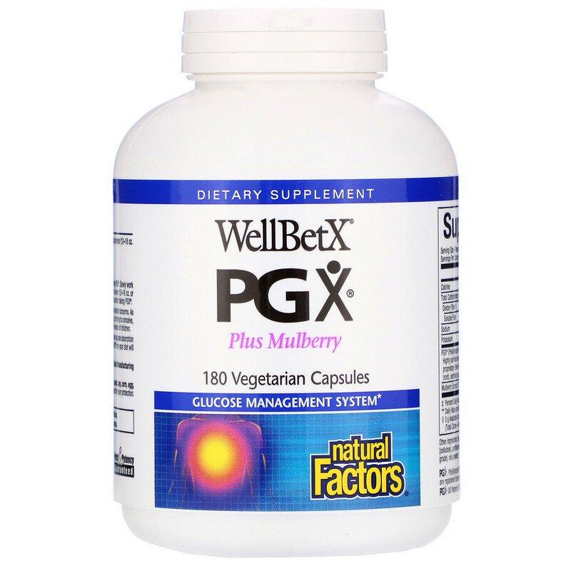 Natural Factors, WellBetX PGX, із шовковицею, 180 рослинних капсул