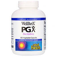 Natural Factors, WellBetX PGX, із шовковицею, 180 рослинних капсул