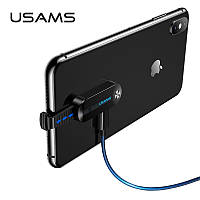 Переходник адаптер для iPhone iPad на двойной Lightning USAMS Lightning Adapter with LED Light (2A). Black