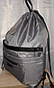 Рюкзак сумка-мішок для змінного взуття на шнурках сірий спортивний міський з кишенями Dolly 844, фото 6
