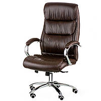 Кресло руководителя с высокой спинкой и мягкими подлокотниками Eternity (Итернити) brown коричневая кожа