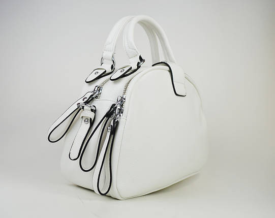 Сумка-скаквояж напівкругла Polina&Eiterou 2023 Біла, фото 2