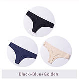 Жіночі безшовні стрінги 46 розмір - в наборі 3шт., 80% нейлон, 20% спандекс, фото 2