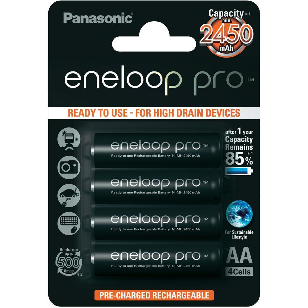 4шт аккумулятор Panasonic Eneloop Pro AA 2450 mAh - фото 2 - id-p155947388