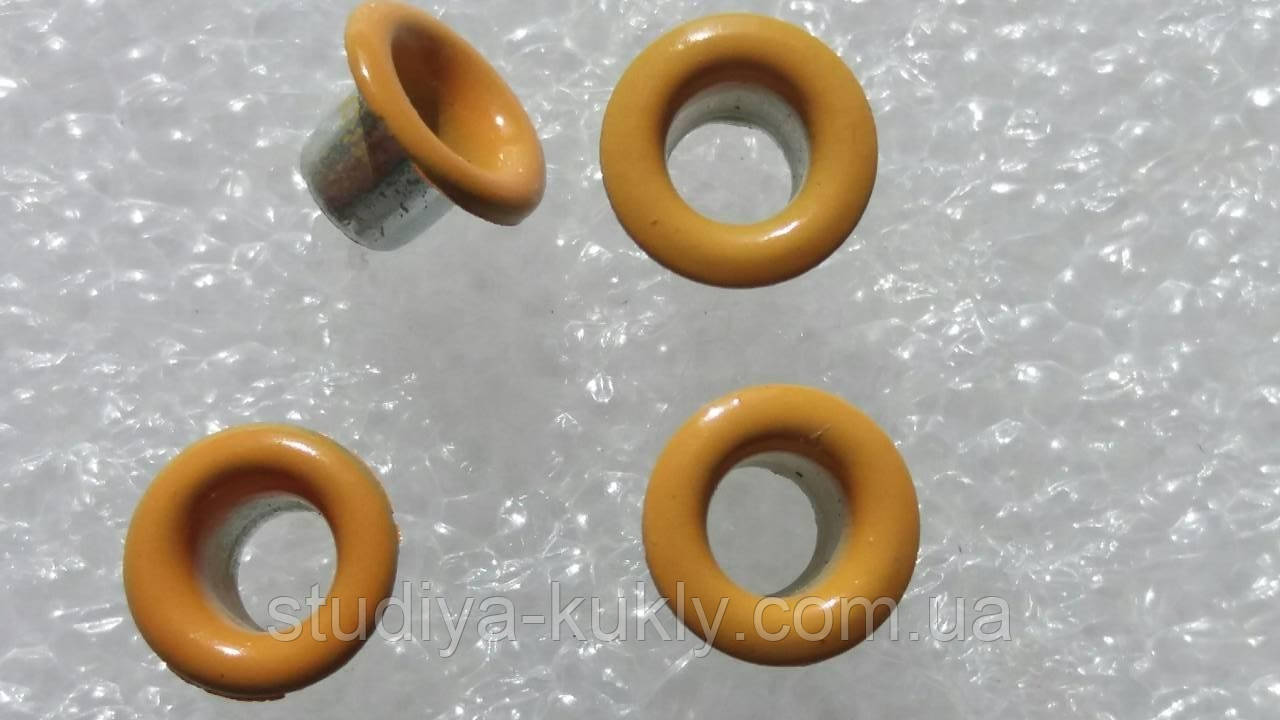 Люверс для ляльок. Помаранчевий. Діаметр капелюшка 5 мм. Діаметр ніжки 3 мм. №3., фото 1