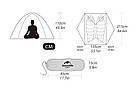 Намет Naturehike Mongar II (2-х місний) 20D silicone + footprint NH17T007-M White, фото 4