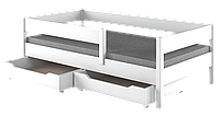 Подростковая кровать белая с матрасом и выдвижными ящиками LukDom Mix 180х90