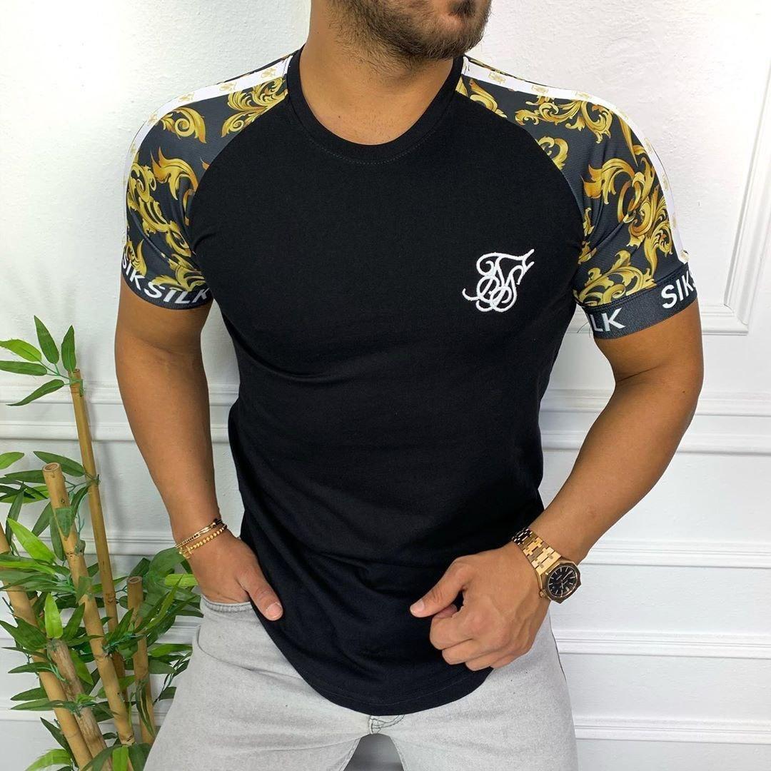 Чоловіча футболка Sik Silk M227 чорна, фото 1