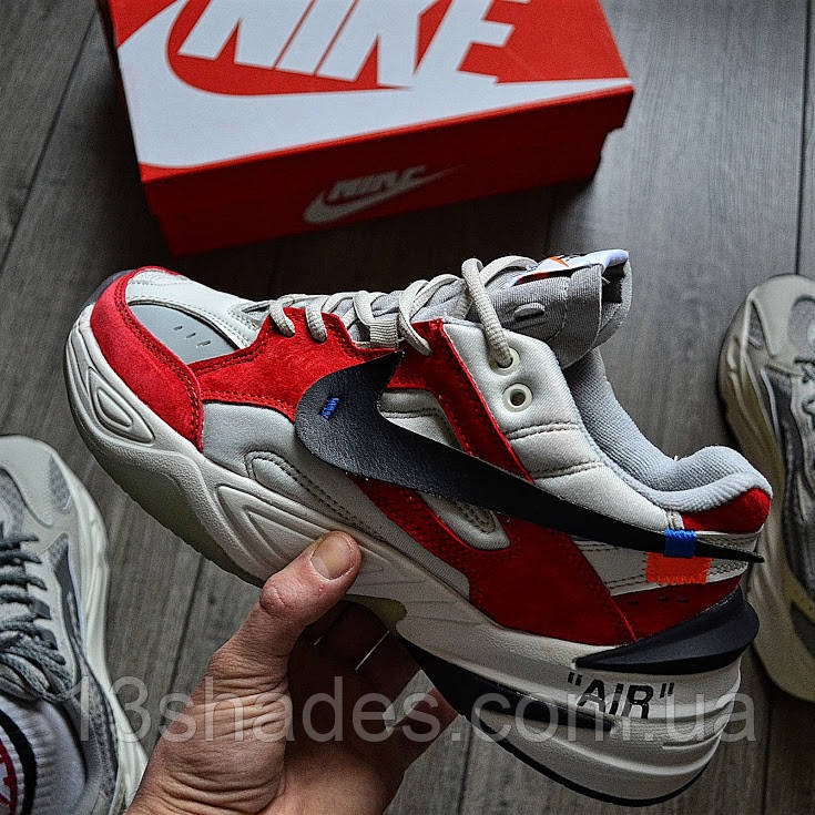 Кросівки чоловічі M2K Tekno x Off White Red&White  Топ якість Київ