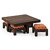 Комплект м'яких меблів "Свенг", комплект дерев'яних меблів, меблі для вітальні, столик журнальний і пуфи, фото 2