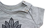 Костюм літній дитячий для хлопчиків, футболка і шорти, сірий з енотом, ріст 80 см, Фламінго, фото 3