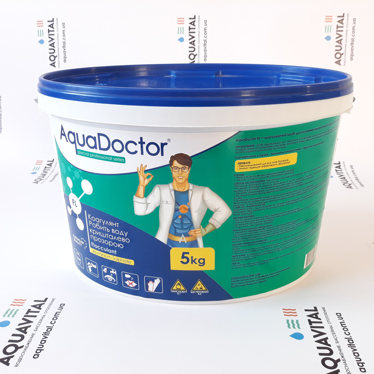 Флокулянт для басейну AquaDoctor FL | коагулянт в гранулах 5 кг