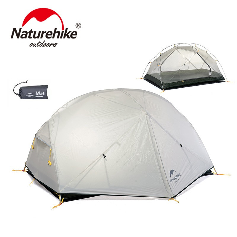 Намет двомісний туристичний з футпринтом Naturehike Mongar 2 Silicone 20D Gray