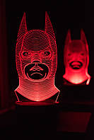 3d-светильник Бэтмен, Batman, 3д-ночник, несколько подсветок (на пульте), подарок любителю фанату марвел