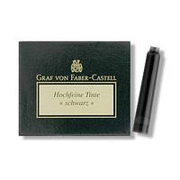 Картриджі для перових ручок Graf von Faber-Castell 6 ink cartridges Black, колір чорний, 6 штук, 148706