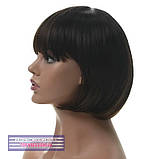 Перука каре з термоволосся 180℃ Lindsey AT колір чорний, фото 4