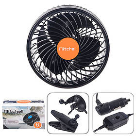 Вентилятор 6" 24V 12W + кліпса дві швидкості