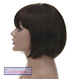 Перука каре з термоволосся 180℃ Lindsey AT темно-русявий колір, фото 4