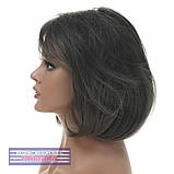 Перука каре з термоволосся 180℃ Sabrina AT мелірування сивий колір, фото 3