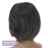 Перука каре з термоволосся 180℃ Sabrina AT мелірування сивий колір, фото 4