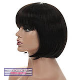 Перука каре з термоволосся 180℃ Kristal AT колір гіркий шоколад, фото 4