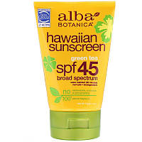 Alba Botanica, Натуральне гавайське сонцезахисний засіб, крем SPF 45, 113 г made in USA