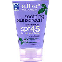 Alba Botanica, Soothing Sunscreen, SPF 45, Pure Lavender, 113 g (4 oz)