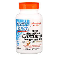 Doctor's Best, Куркумін, високий ступінь всмоктування, 500 мг, (Curcumin C3 Complex®) 120 капсул