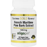 California Gold Nutrition, Oligopin, екстракт кори французької приморської сосни, поліфенольний антиоксидант, 100 мг, 60 рослинних капсул