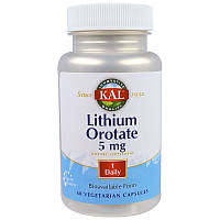 KAL, Оротат лития, 5 мг, 60 вегетарианских капсул