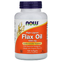 Now Foods, High Lignan Flax Oil, 1000 мг, 120 капсул