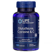 Life Extension, Glutathione, Cysteine&C, глютатіон цистеїн і C, 100 капсул