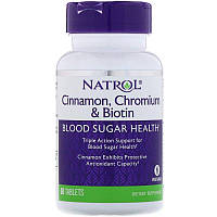 Natrol, Кориця, хром і біотин, 60 таблеток