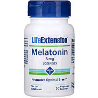 Life Extension, Мелатонін, 3 мг, 60 вегетаріанських пастилок