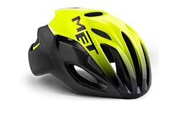 Велошолом MET Rivale Black Shaded Safety Yellow, аеродинамічний, 230 г, для дорослих.