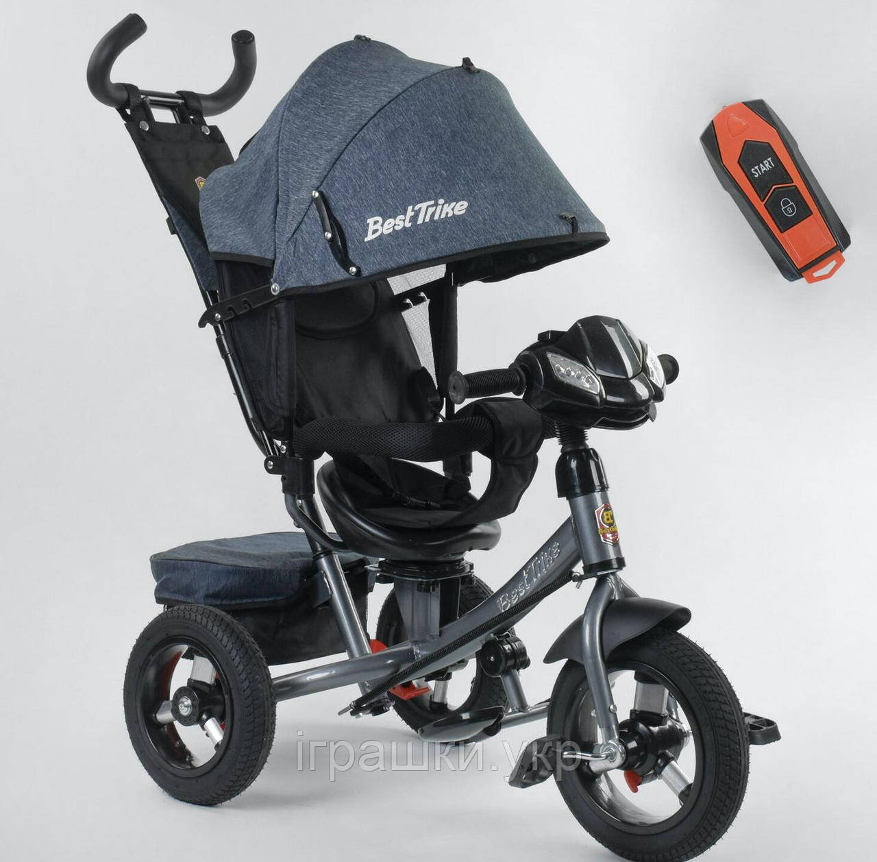 Велосипед триколісний Best Trike 7700B-73-019, колеса гума та пульт, фото 1