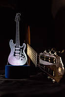 3d-светильник Гитара, 3д-ночник, несколько подсветок (на батарейке), подарок музыканту рок