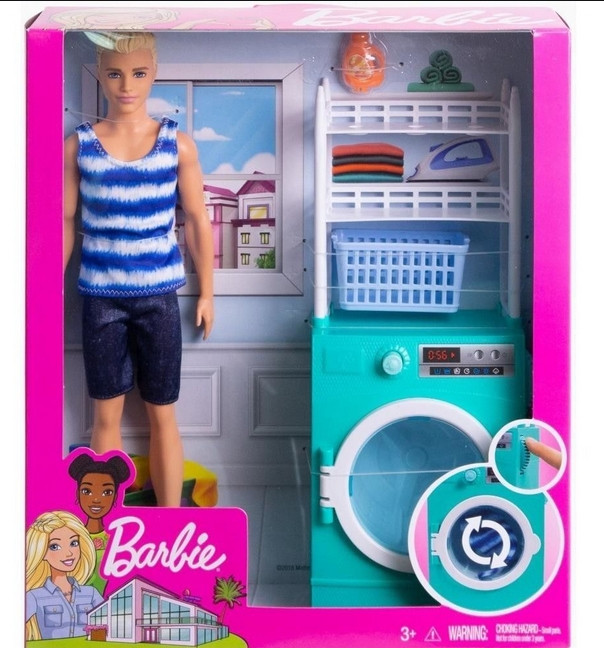 Кукла Barbie Комната Кена Прачечная с куклой Ken FYK52