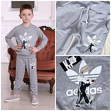 Дитячий спортивний костюм Adidas, світло-сірий для дитини 7-8 років