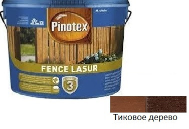 Просочення для захисту деревини Pinotex Fence Lasur тік 10л, фото 1